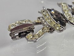 Vintage Weiss Smoky Crystal Rhinstone “Black Diamond” Bracelet & Earrings Set