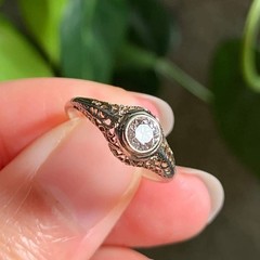 Daily Wear Art Deco Lab Created Diamond Engagement Ring for Mid-Century Ring