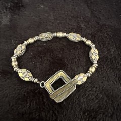 Vintage 925 Sterling Silver And Brass Bracelet 22 Grams