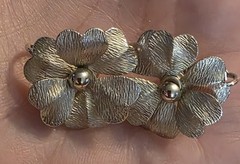 Vintage Silver Tone Floral Brooch Pin & Clip Earrings Flowers