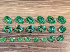Uranium Glass Rhinestone Lot oval cut