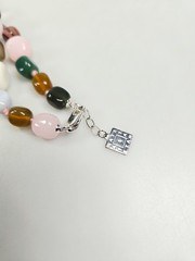 Multi-Stone Bead Necklace Nate And Etan Silver Toned