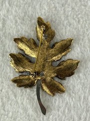 Vintage Antique Gold Silver Tone Maple Leaf Brooch