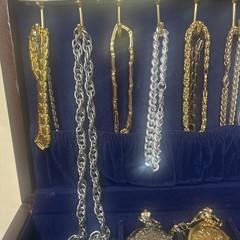 Men’s Powell Jewelry Box / Lot 30 Pc Rings Bracelets Necklaces Tie Clips Cuffs
