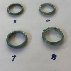 Hi-grade Natural green Jade Jadeite Rings Thin Band, Width about 3 mm