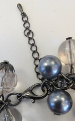 Park Lane-Style Gunmetal Gray And Clear Acrylic Bead Bracelet