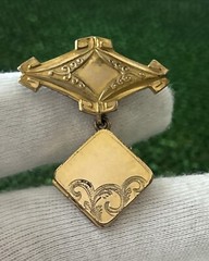 Victorian Antique BB Co. 1800’s Locket On The Belt /ribbon Hardware Very Nice