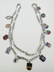 Vintage Monet Link Chain 835 935 Sterling Silver Travel Charm Necklace 28”