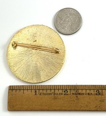 Vintage Compass Brooch Pin Nautical Women’s Jewelry Gold Plated With Enamel