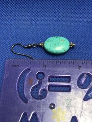 VTG STERLING SILVER NATURAL TURQUOISE FRENCH WIRE DANGLE EARRINGS