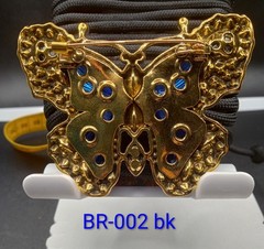 vinage style blue enamel and rhinestone brooch