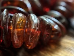 24” 3 Strand Cherry Cognac Baltic Amber Beaded Bold Statement Necklace