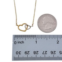 Vintage Gold-Tone Sterling Silver 925 Interlocking Hearts Necklace 16″-18″