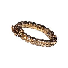 Vintage Textured Gold Tone Oval Holder Scarf Ring Clip Handkerchief 1″ Retro GUC