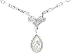 Antique 0.68Ct Diamond and 9k White Gold Necklace Circa 1930