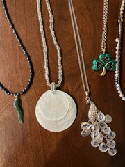 Lot Of 6 Costume Jewelry Necklaces. Various Colors And Lengths