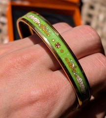 Vintage Rare Hermès Clic Clac-Style Enamel Bangle & Box