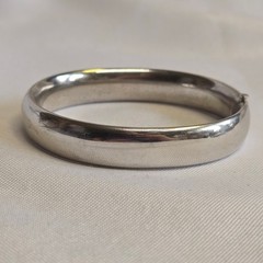 Vtg Sterling Silver H.F.B Bangle 15.97g Fine Jewelry 7″ Etched Floral Design