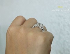 1.93CT Round Lab Created Diamond Antique Vintage Filgrain Ring 14K White Gold FN