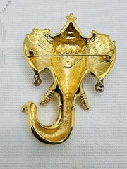 Vintage Signed Kenneth Jay Lane KJL Royal Maharajah Jeweled Elephant Brooch Pin