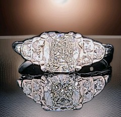 Vintage Platinum Engagement Ring 1.71ct.Natural Cushion Diamond GIA Cert 1930’s