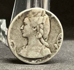 France 1920´ Art Nouveau Beauty lady and monogram design silver medal