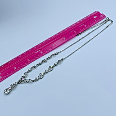 VCLM 16-18 inch Silver Tone And Crystal Y-Drop Necklace 5-317