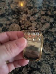 Elegant Vintage Artisan Cuff Bracelet in Mixed Metals Made In India