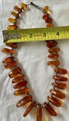 Amber Baltic Honey Cognac Necklace Choker 81.7g Rare VTG Silver Plated Read