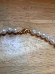 Vintage WLIND 14K Gold Electroplate Clasp Faux Pearl Necklace 21”