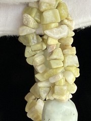 Vintage Tourmaline Quartz Stretch Bracelet 6.25in Green Chunky Boho 46.48g