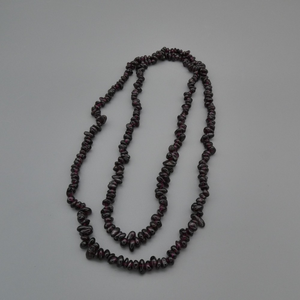 Vintage Purple Garnet Beaded 35″ Necklace Natural Pyrope Almandine Nugget 64g