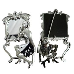 AJC Brooches Computer Woman Mirror Vanity Gumball Machine Gold Silver Lot of 3