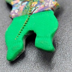 Vintage Figure Brooch Polymer Clay Signed Handmade 2.25″