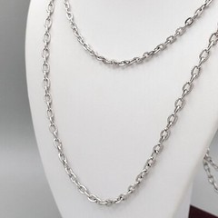 Sarah Coventry Long 2 Strand Chain Necklace Silver Tone Spring Ring Close Vtg