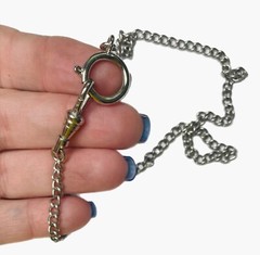 Pocket Watch Chain Necklace. Charm Holder Necklace. Silver tone. Choose Length.