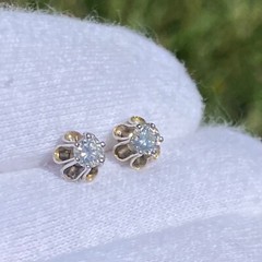 Vintage 14K White Gold Diamond Stud Earrings Belcher Set Appraised @ $1228 Video