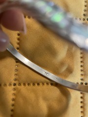 Mexican Sterling Silver bangle features a Modern Wavy Design