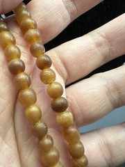 Vintage Crackled Bovine Horn Dyed Bone Wood Bead Necklace 19” Hook Clasp