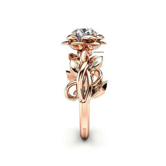 2 Ct Lab Created Round Diamond Flower Women’s Engagement Ring 14k Rose Gold Over