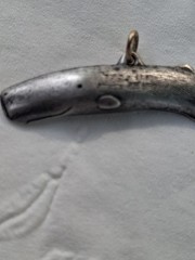 Vintage Pewter 1976 General Sperm Whale Pendant Souvenir