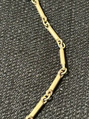 Antique Gold Tone Filigree Hand Painted Rose Faux Pearl Pendant Necklace 14”