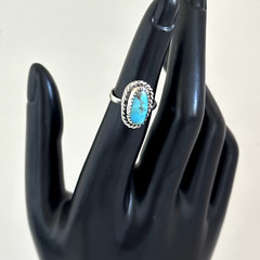Vintage 925 Sterling Silver Turquoise Southwestern Old Pawn Band Ring Size 4.5