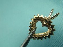 ESTATE 14kt Yellow Gold .25 CT Diamond Fancy Heart Pendant 1.3 Grams Lot 2556