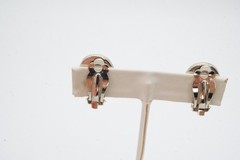 Vintage Clip On Earrings Silver Tone Moonglow