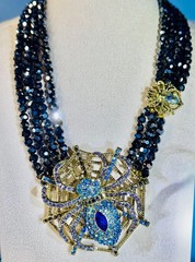 HEIDI DAUS! “Entangled Elegance” A Spider* Spinning It’s Web Necklace/Earring’s