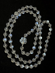 necklace moonstone rock crystal Art Deco style