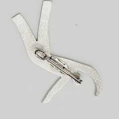 Modern Abstract Dancer Brooch Silver Tone Minimalist Silhouette 1990s Figure Pin