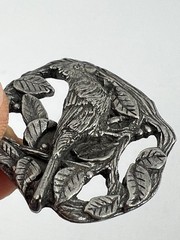 Birds and Blooms Cardinal Brooch Pin Vintage 1999 Limited Edition Pewter Bird