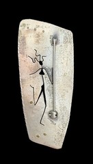 Vintage Modernist Artisan Mixed Metal Dancing Figure Signed Brooch Pin 1990s